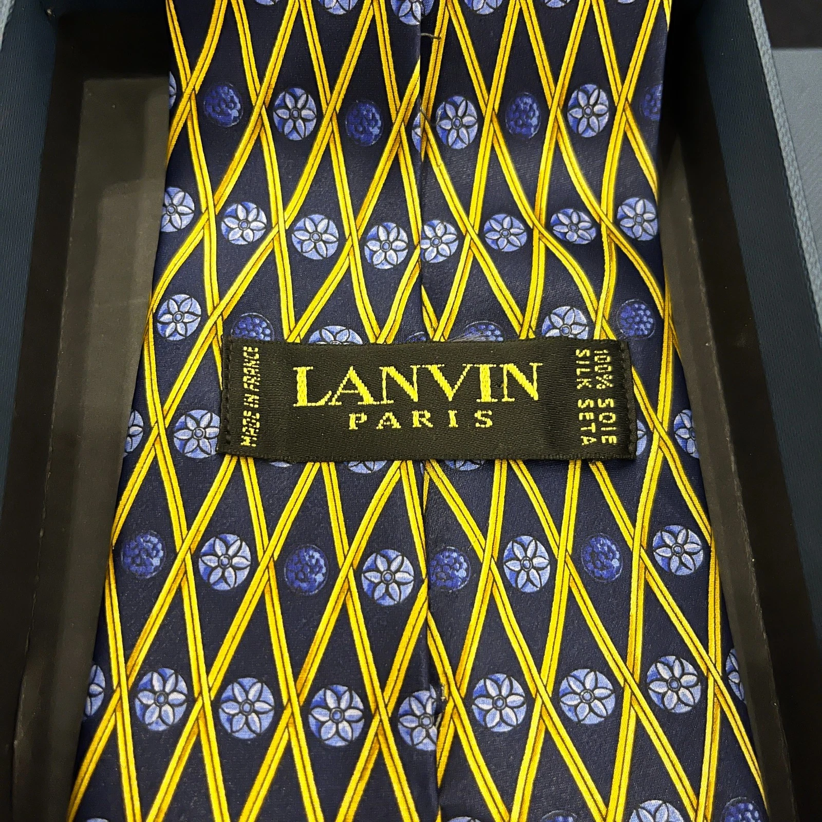 Vintage Lanvin Silk tie - 90's Lanvin Silk Tie Abstract Pattern image 2