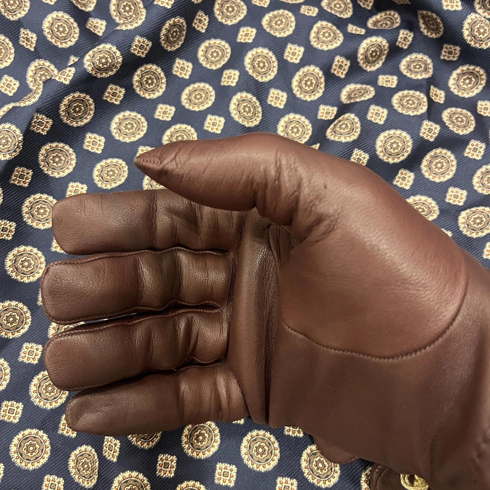 Vintage Alpo Guanti - Milano Wool/Leather menswear - Alpo Brown Nappa Leather Gloves for Men Lined with Lambswool Size 9 Men's image 2