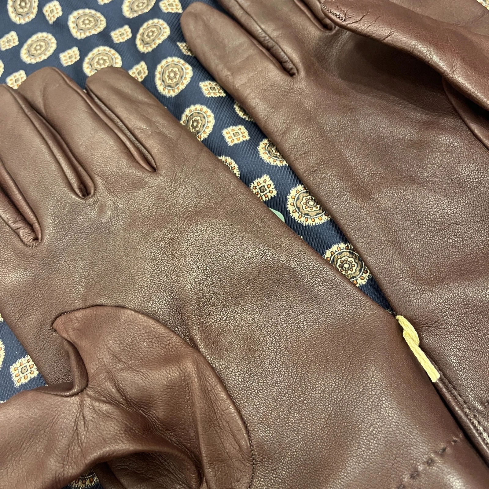 Vintage Alpo Guanti - Milano Wool/Leather menswear - Alpo Brown Nappa Leather Gloves for Men Lined with Lambswool Size 9 Men's image 3