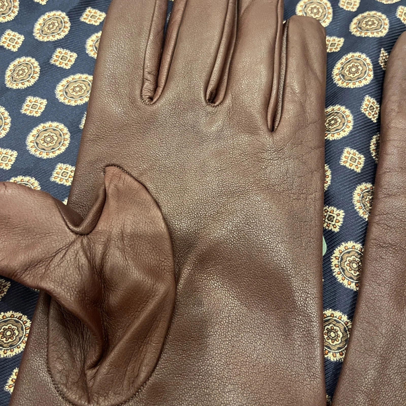 Vintage Alpo Guanti - Milano Wool/Leather menswear - Alpo Brown Nappa Leather Gloves for Men Lined with Lambswool Size 9 Men's image 4