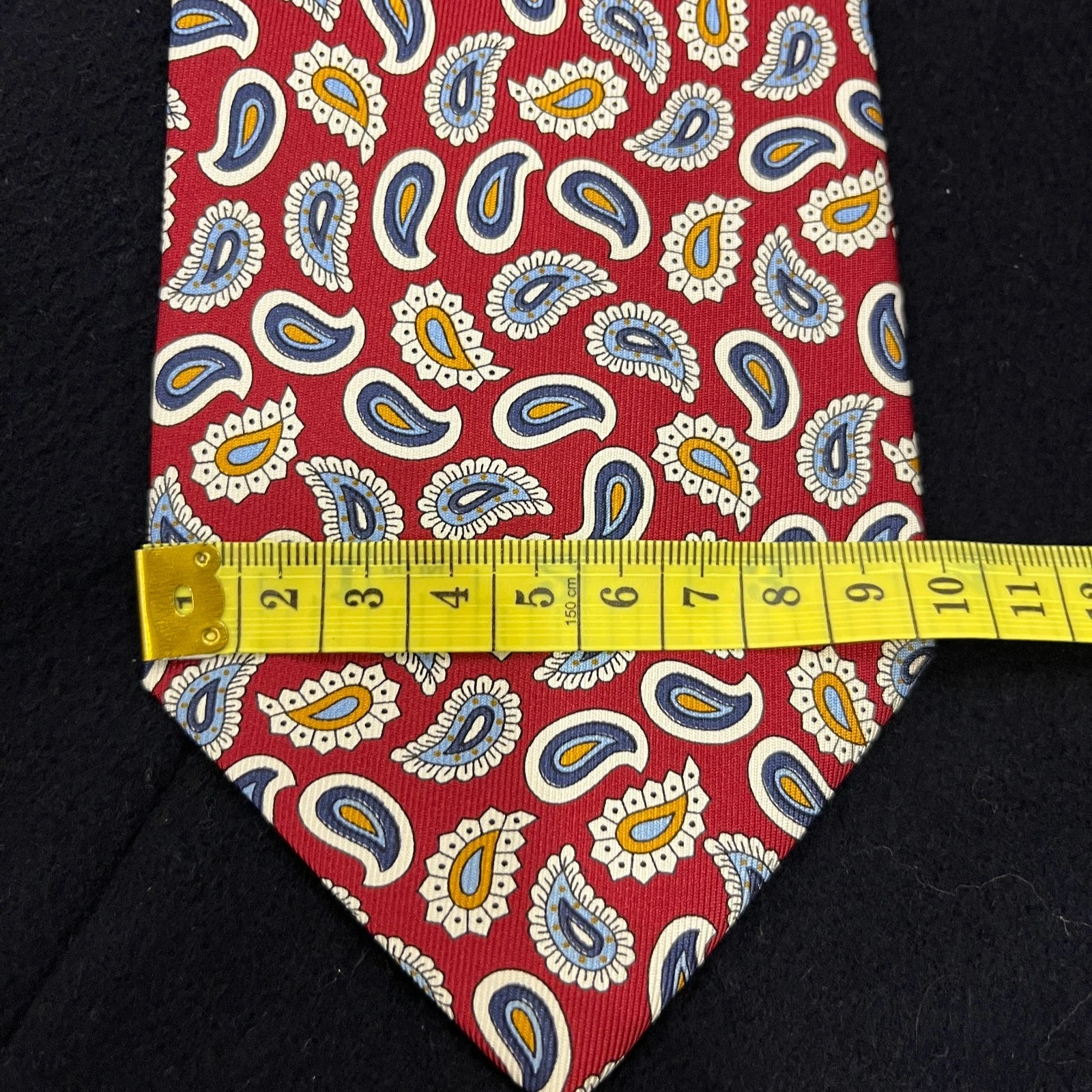 Vintage Battistoni Silk tie - Battistoni Silk Tie Red Paisley Print 9cm Wide 90s Power Elegance image 4