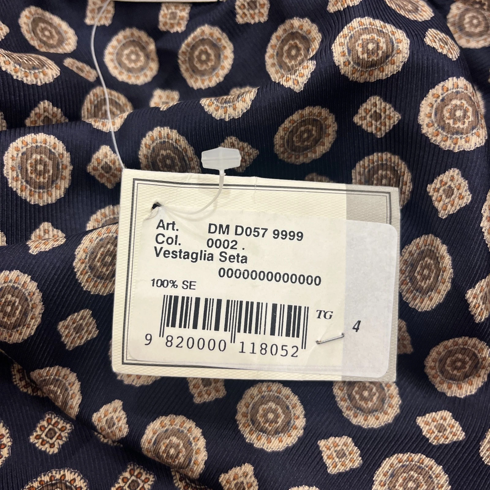 Vintage Parah Silk menswear - Parah Men's Silk Robe Size 4 M/L Medallion Print Navy image 5