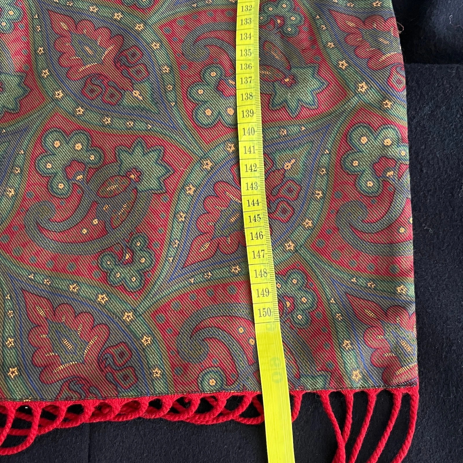 Vintage Ermenegildo Zegna Silk/Cashmere/Wool scarf - Vintage Ermenegildo Zegna Cashmere Wool Silk Scarf Red Reversible Paisley image 3