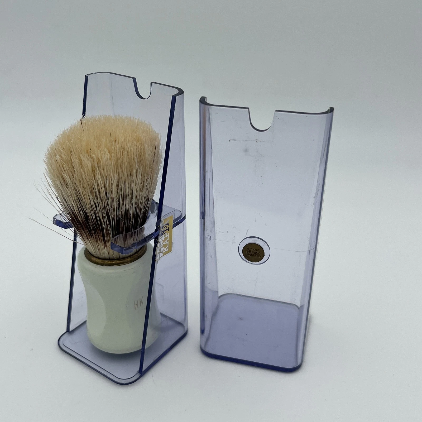 Vintage Acca Kappa menswear - Vintage Acca Kappa Shaving Brush- White Color with Box image 3