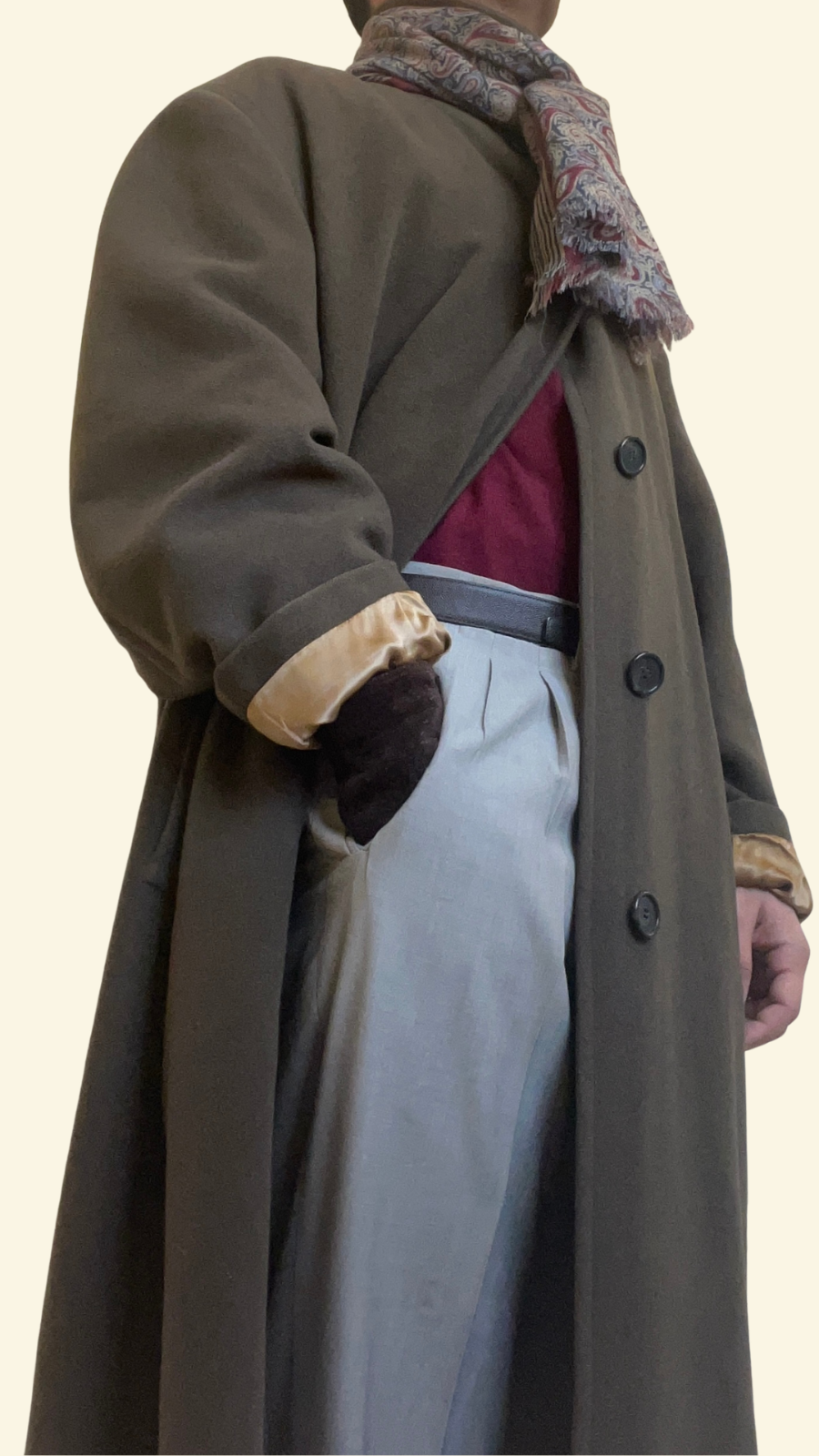 Vintage Corneliani Wool jacket - Corneliani Vintage Overcoat Italy 1980s Brown Wool Relaxed Fit Golden Lining image 1