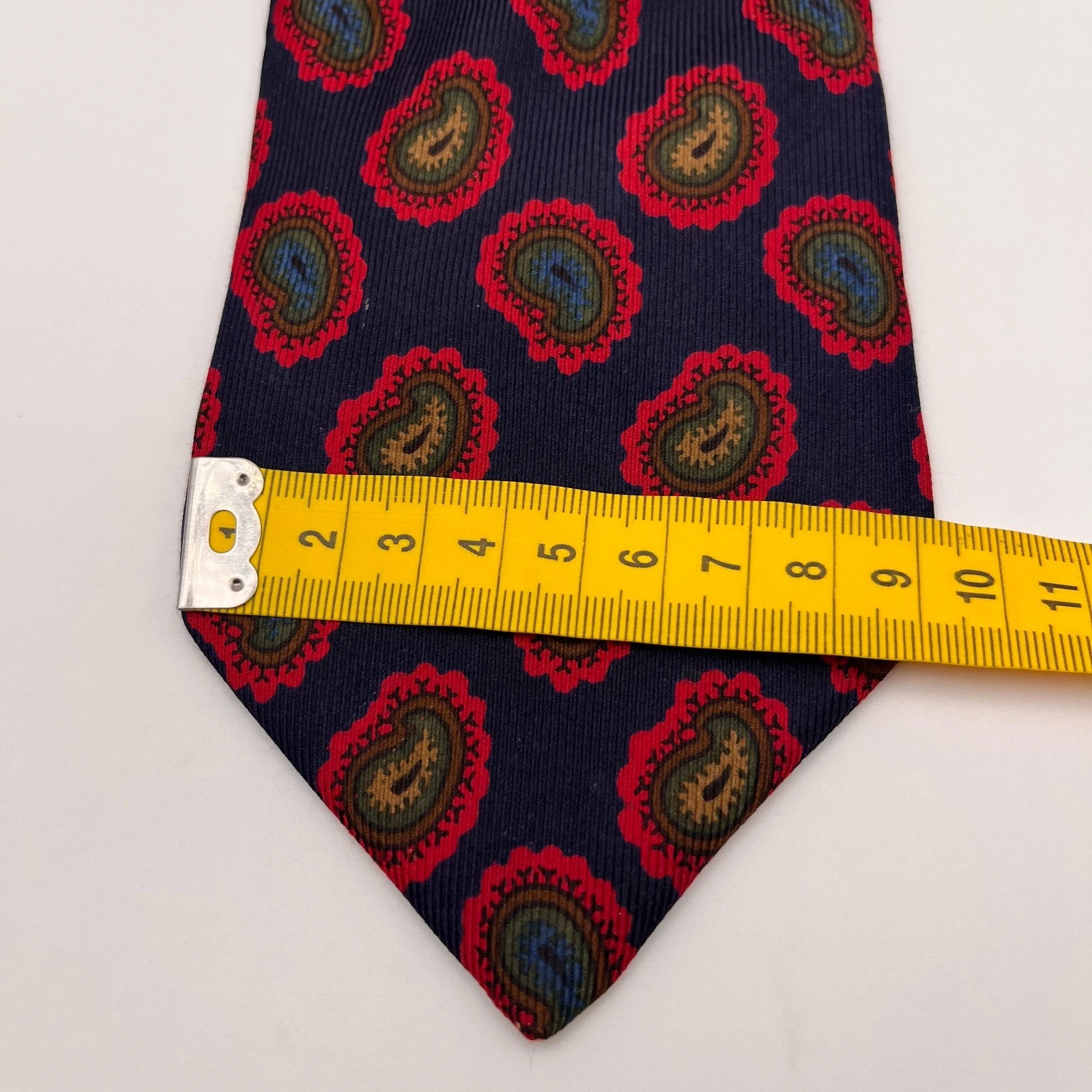 Vintage E. Marinella Silk tie - E. Marinella Silk Tie Navy and Red Paisley Pattern image 3