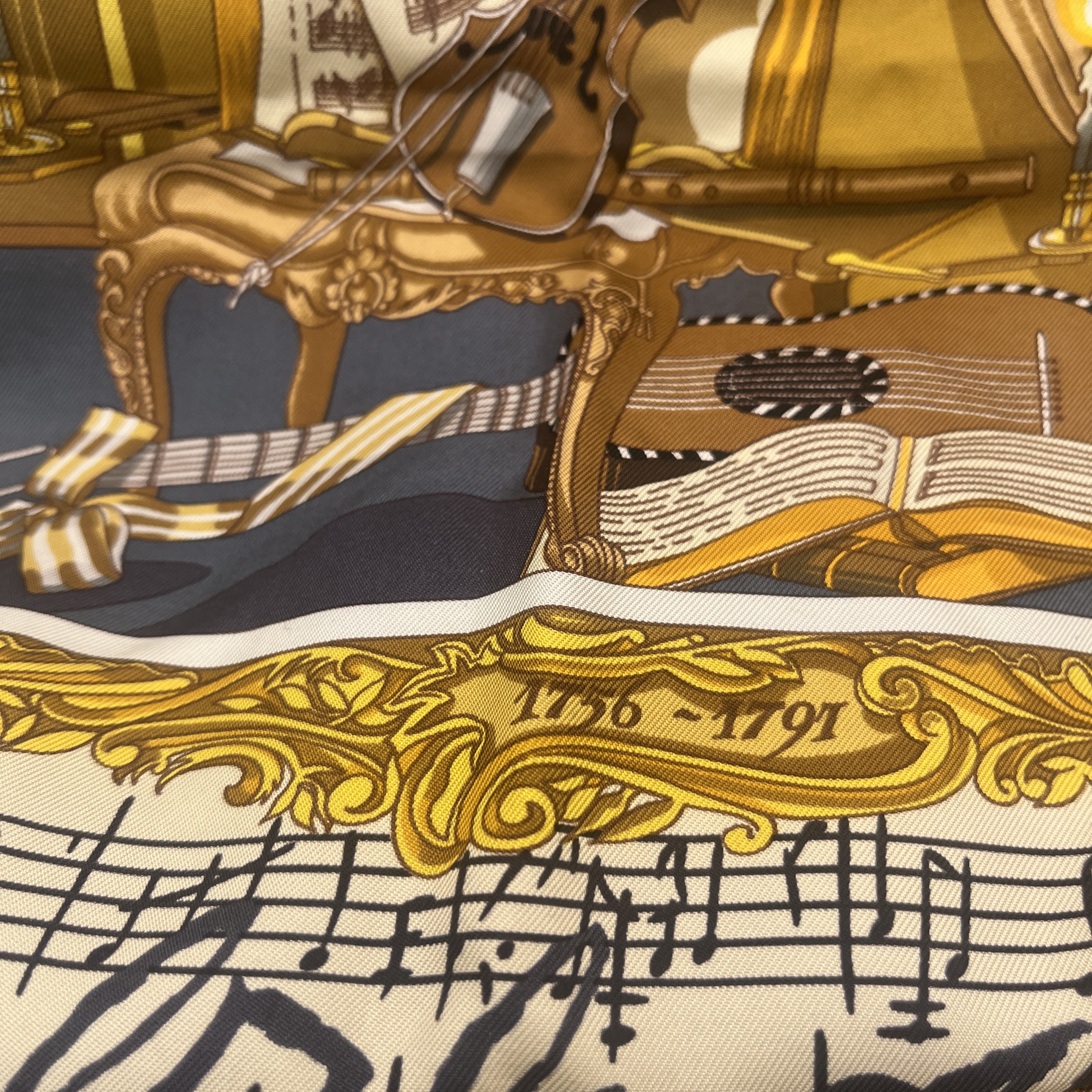 Vintage HERMES Silk scarf - Hermes Scarf Salzburg Symphonie 90cm Silk Carre by Loic DubIigeon image 5