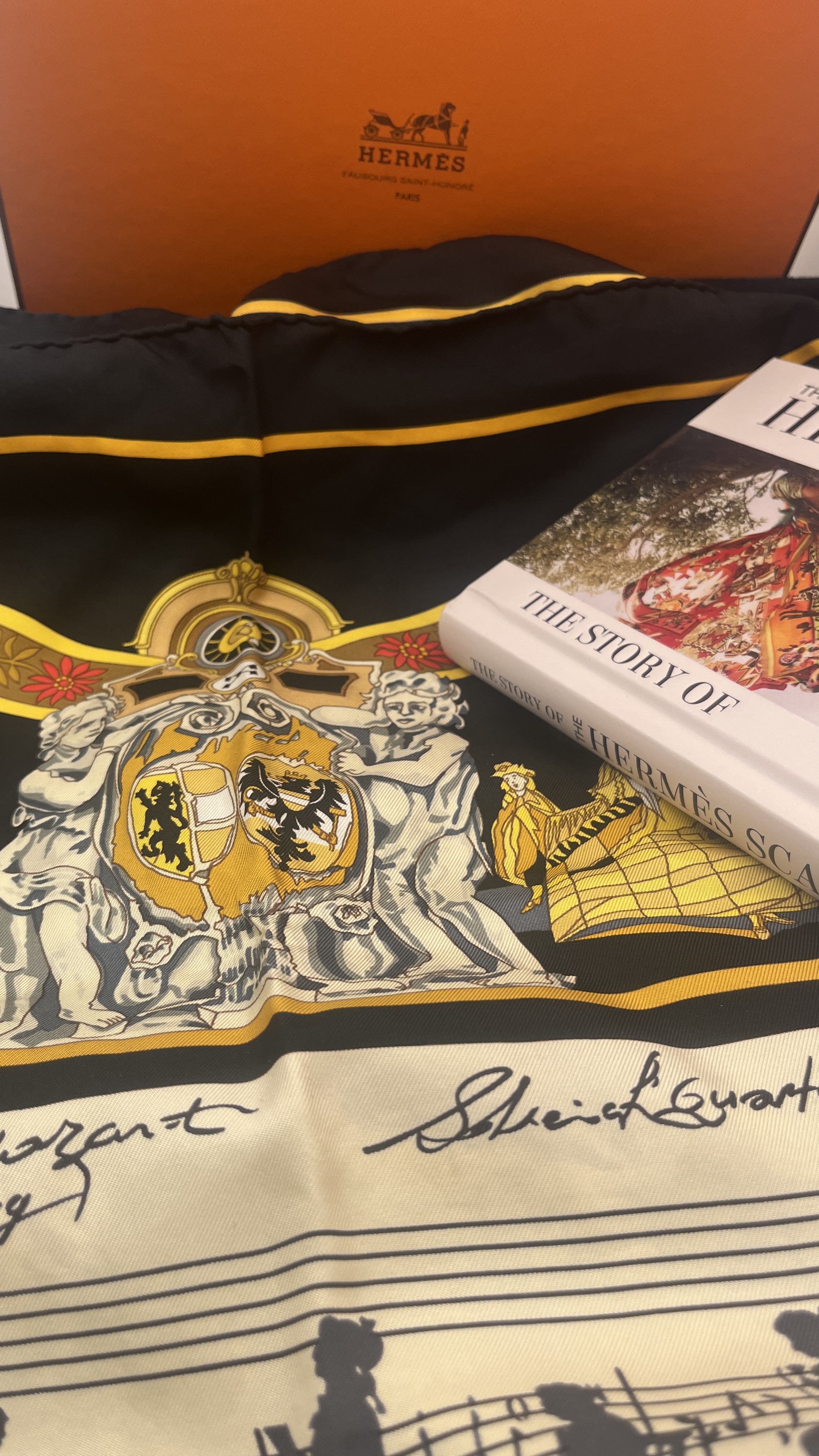 Vintage HERMES Silk scarf - Hermes Scarf Salzburg Symphonie 90cm Silk Carre by Loic DubIigeon image 8