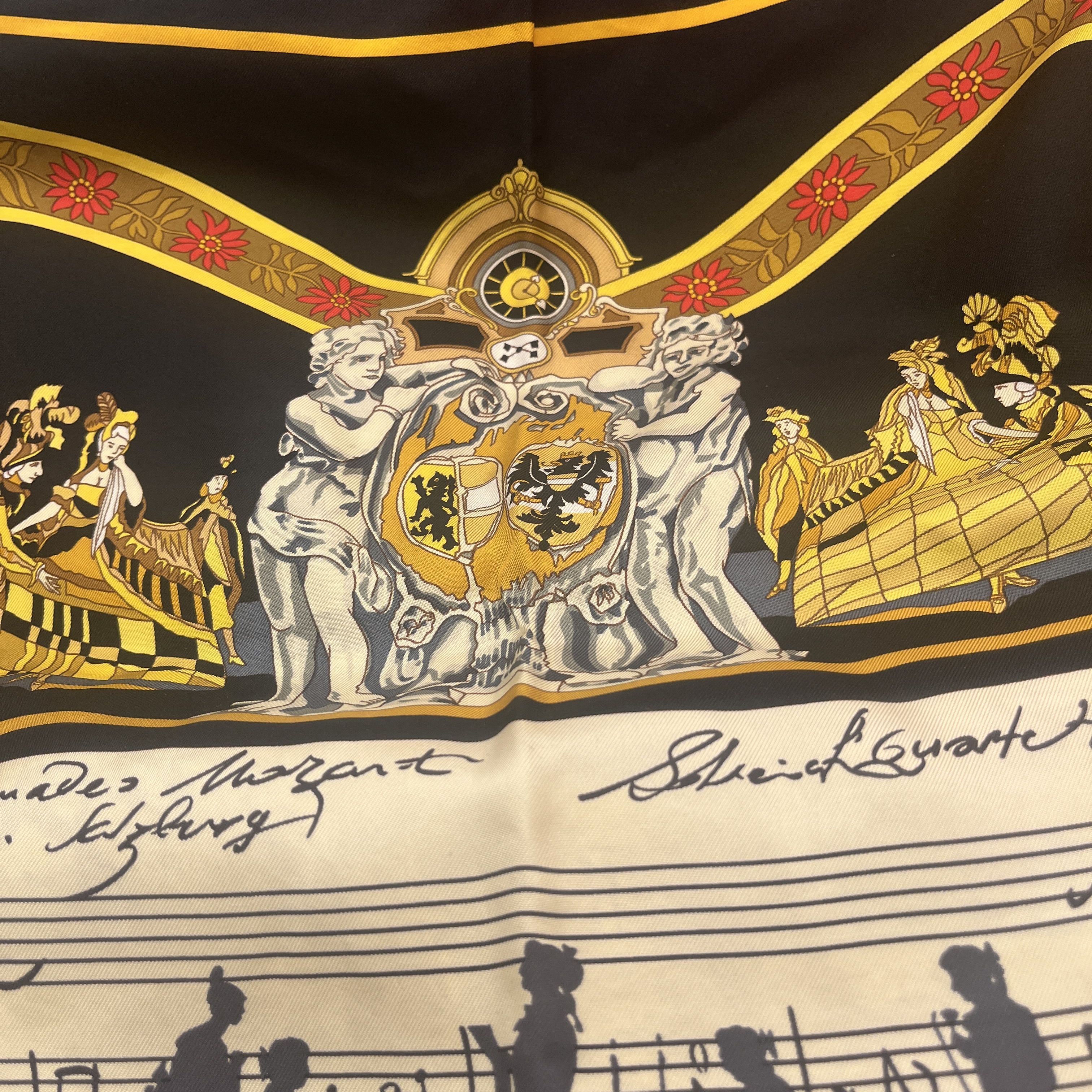 Vintage HERMES Silk scarf - Hermes Scarf Salzburg Symphonie 90cm Silk Carre by Loic DubIigeon image 9