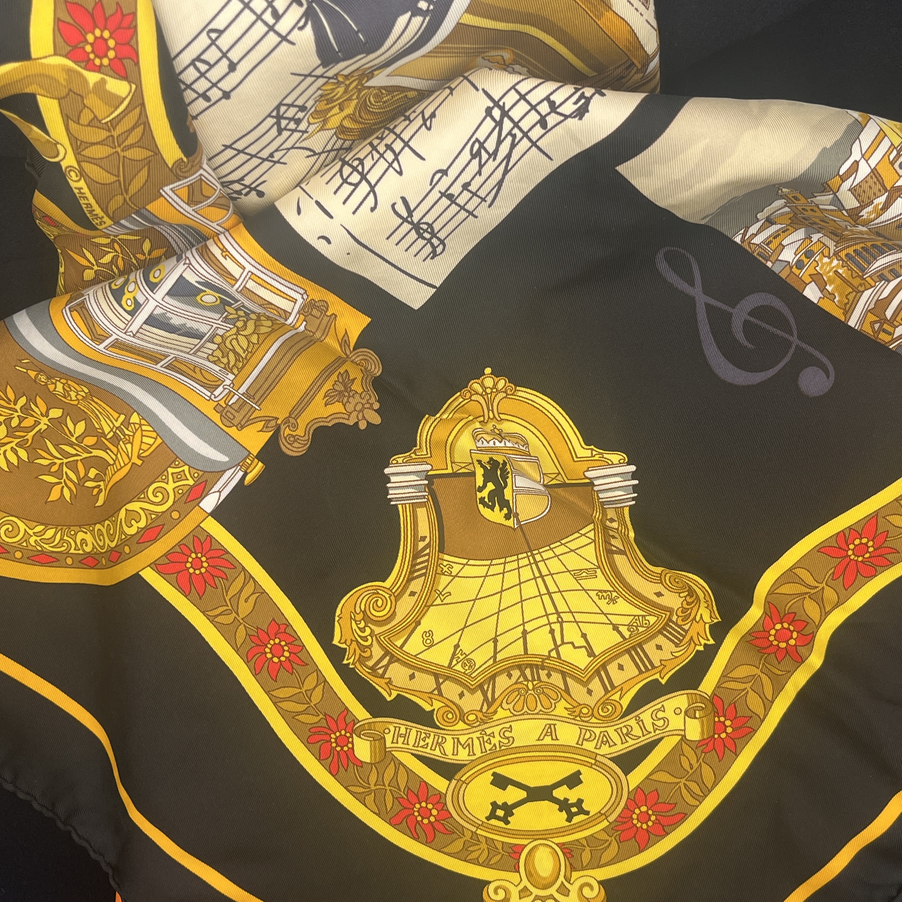 Vintage HERMES Silk scarf - Hermes Scarf Salzburg Symphonie 90cm Silk Carre by Loic DubIigeon image 13