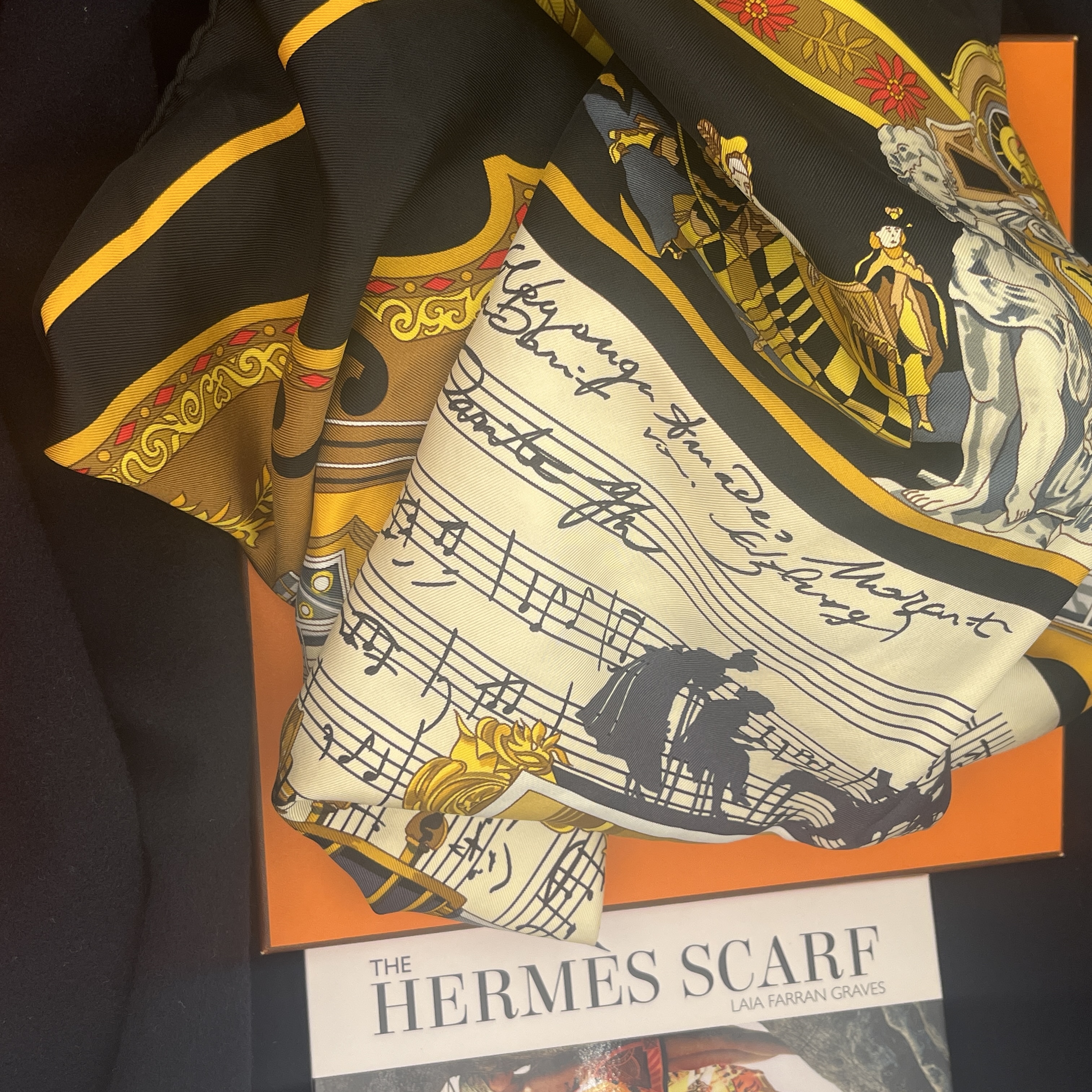 Vintage HERMES Silk scarf - Hermes Scarf Salzburg Symphonie 90cm Silk Carre by Loic DubIigeon image 15