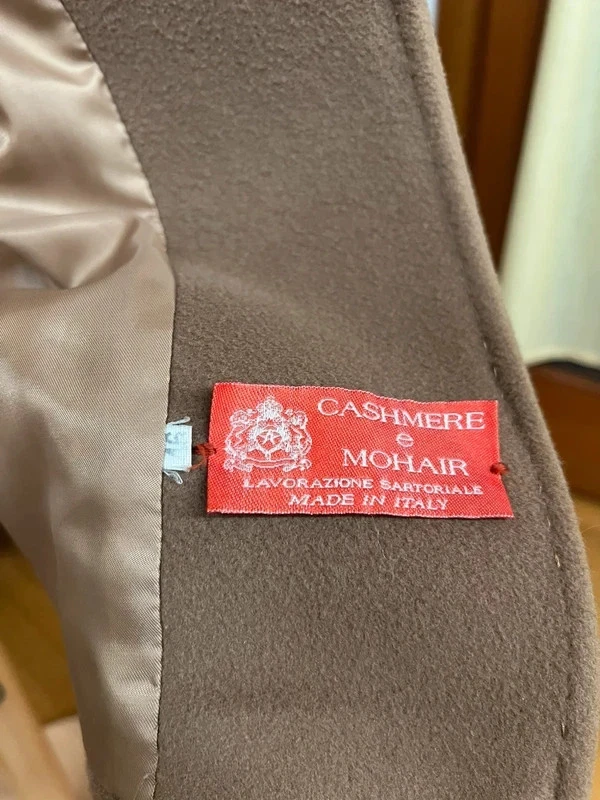 Vintage Fild Classic - Made in Italy Cashmere/Mohair jacket - Mohair Cashmere Raglan Belted Overcoat Beige Camel Overcoat image 2