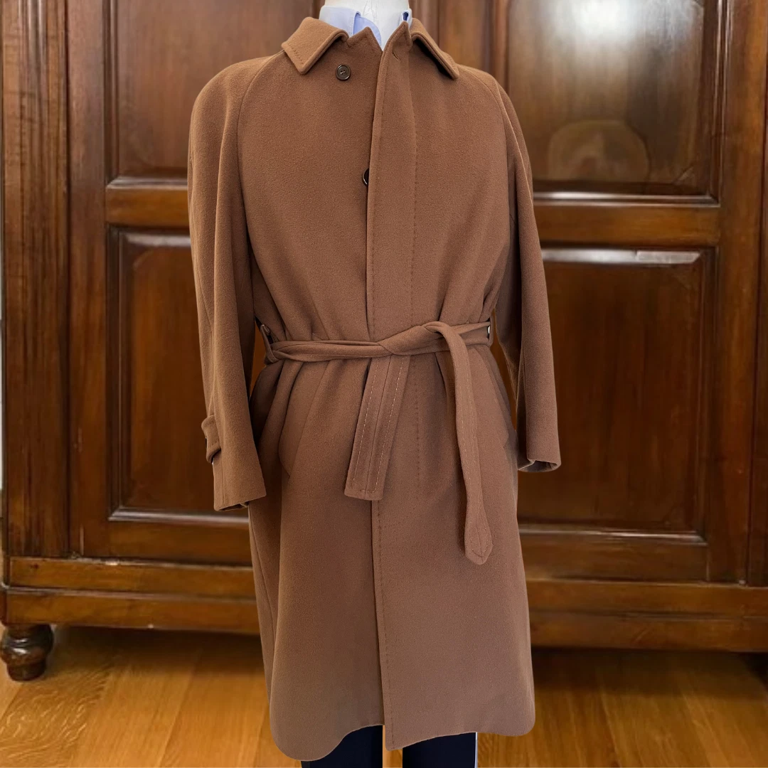 Vintage Fild Classic - Made in Italy Cashmere/Mohair jacket - Mohair Cashmere Raglan Belted Overcoat Beige Camel Overcoat image 1