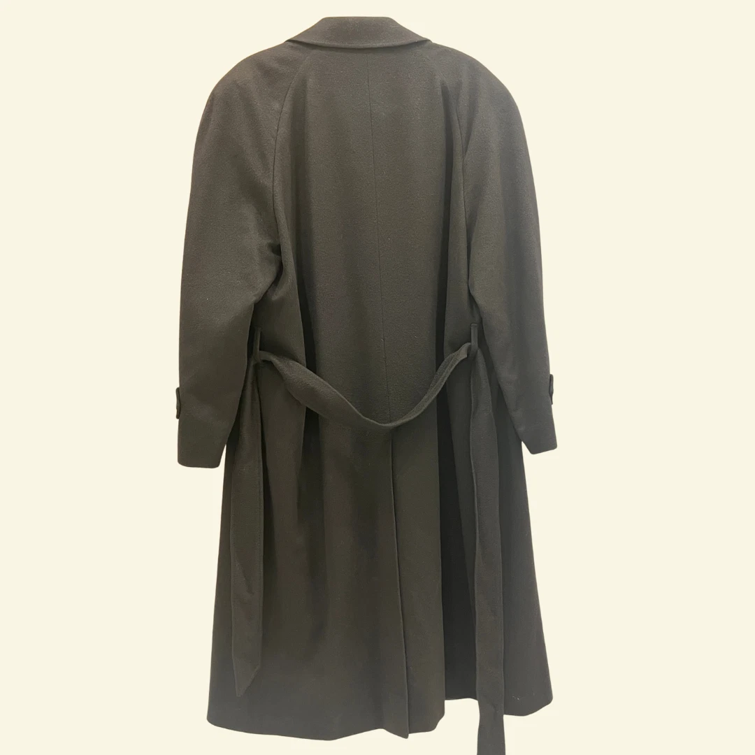 Vintage Made in Italy - Abla L'Uomo, Cagliari Cashmere jacket - 1993 Cashmere Dark Navy Overcoat with Raglan Sleeves and Belt FULL LENGTH image 8