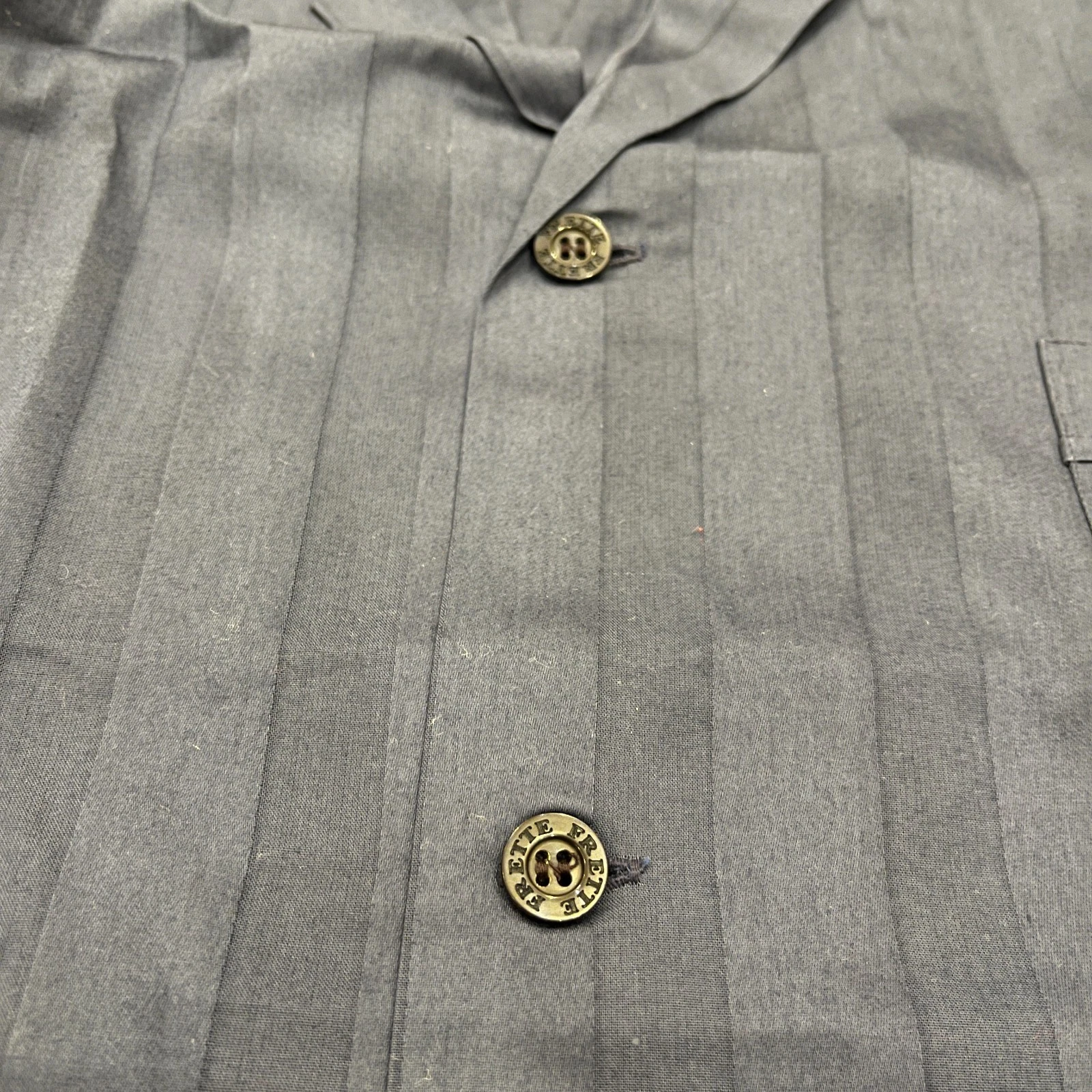 Vintage Frette Silk/Cotton suit - Frette Luxury Cotton Satin Raso Pajama Set Blue Stripe Men’s Sz 52 (42US) image 3