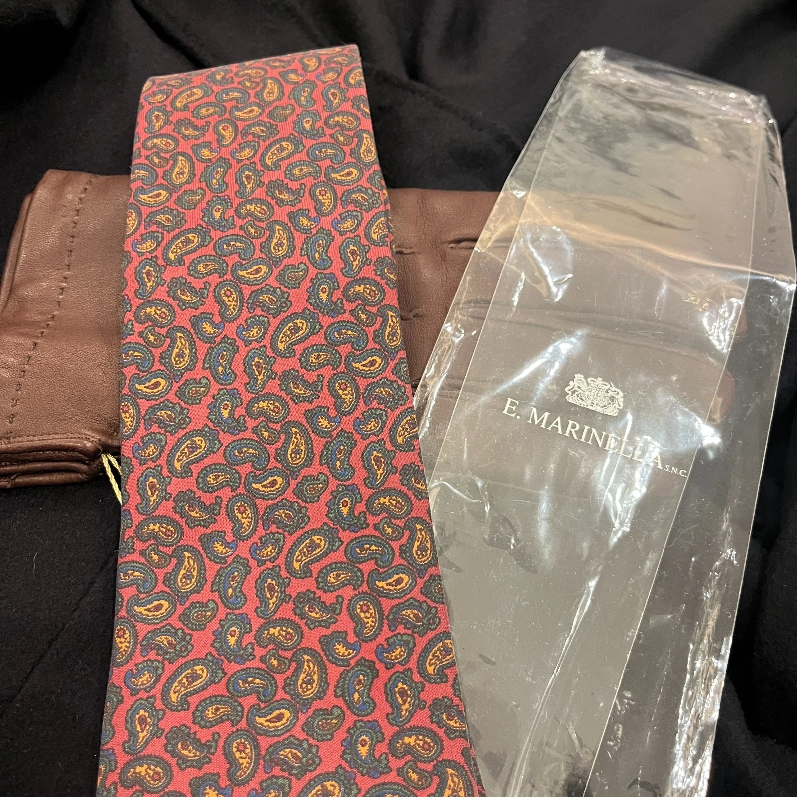 Vintage E. Marinella Silk/Tweed tie - E. Marinella Ancient Madder Silk Tie Red Paisley Vintage Fabric image 3